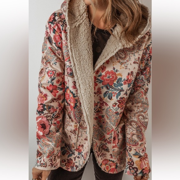Sweaters - Print hooded jacket